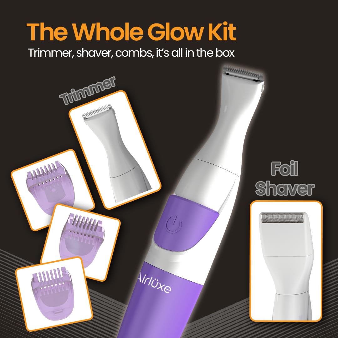 Airluxe BikiniGlow 2-in-1 Bikini Trimmer & Shaver for Women