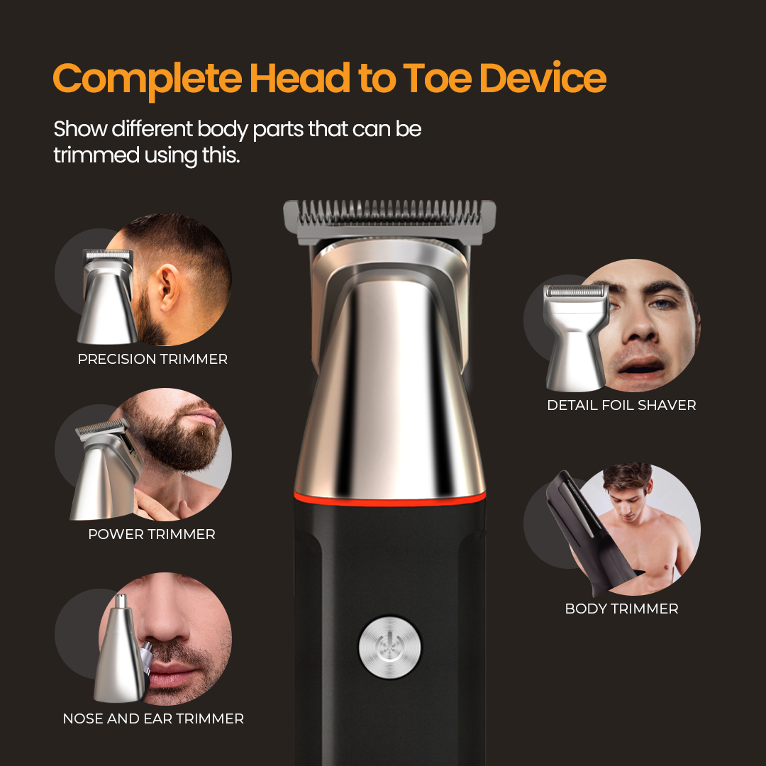 Airluxe GroomMaster 12-in-1 Multi Grooming Kit for Men