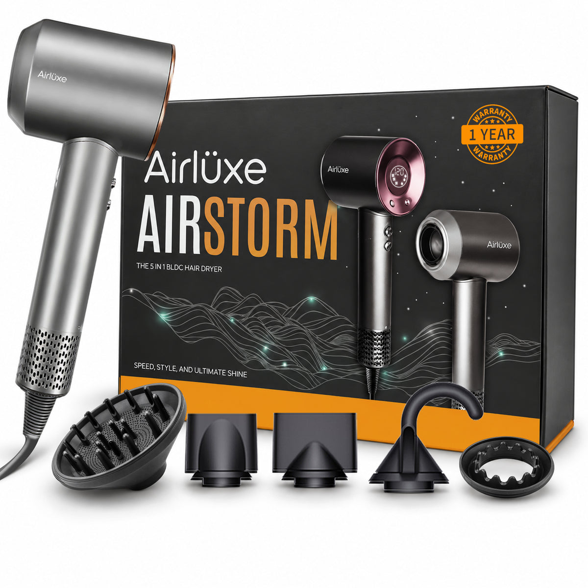 Airluxe AirStorm High-Speed BLDC Professional Hair Dryer