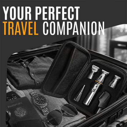 Airluxe GroomMaster 12-in-1 Multi Grooming Kit with case for Men Beard, Body, Hair, Nose & Ear | Full Body | Suitable for private parts