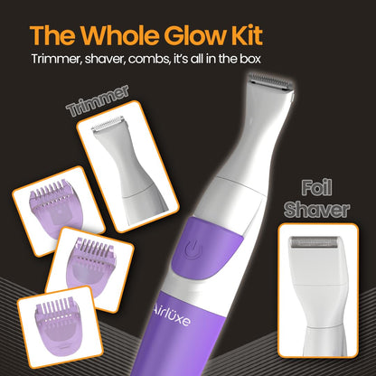 Airluxe BikiniGlow 2-in-1 Bikini Trimmer & Shaver for Women