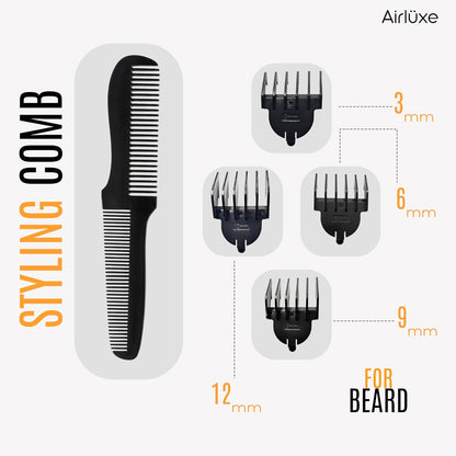 Airluxe GroomMaster 12-in-1 Multi Grooming Kit for Men Beard, Body, Hair, Nose & Ear | Full Body | Suitable for private parts