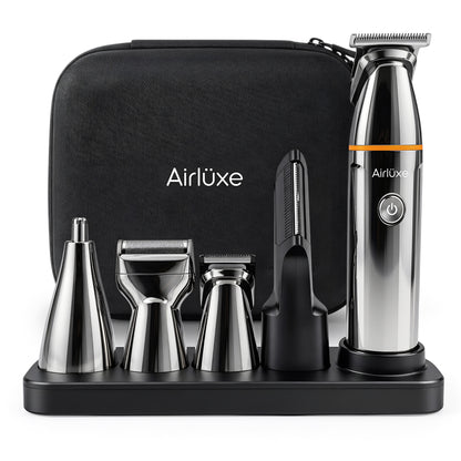 Airluxe GroomMaster 12-in-1 Multi Grooming Kit with case for Men Beard, Body, Hair, Nose & Ear | Full Body | Suitable for private parts