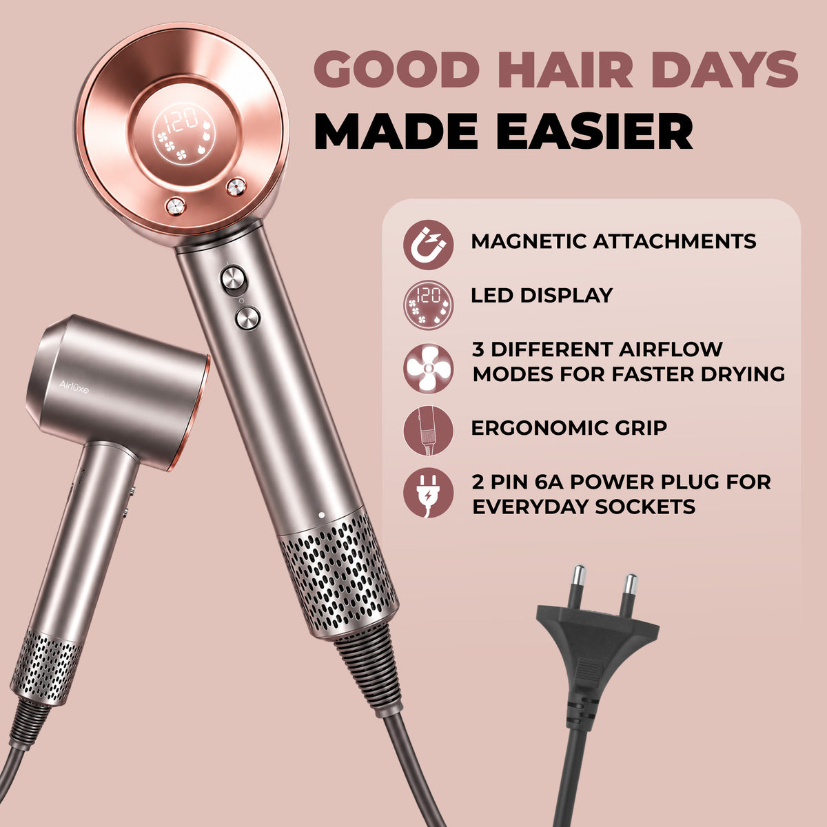 Airluxe AirStorm High-Speed BLDC Professional Hair Dryer