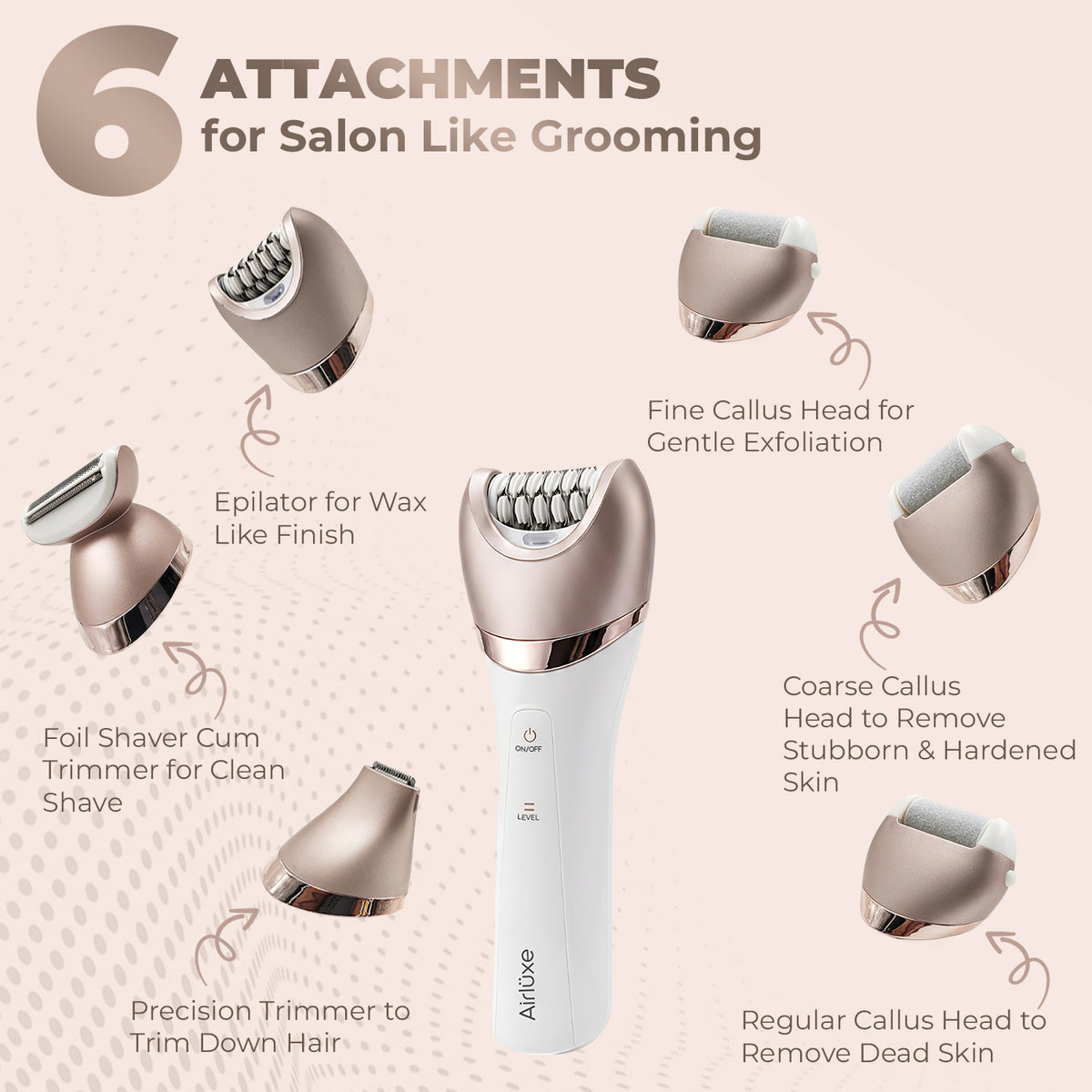 AIRLUXE BareTouch 6-in-1 Grooming Set for Women