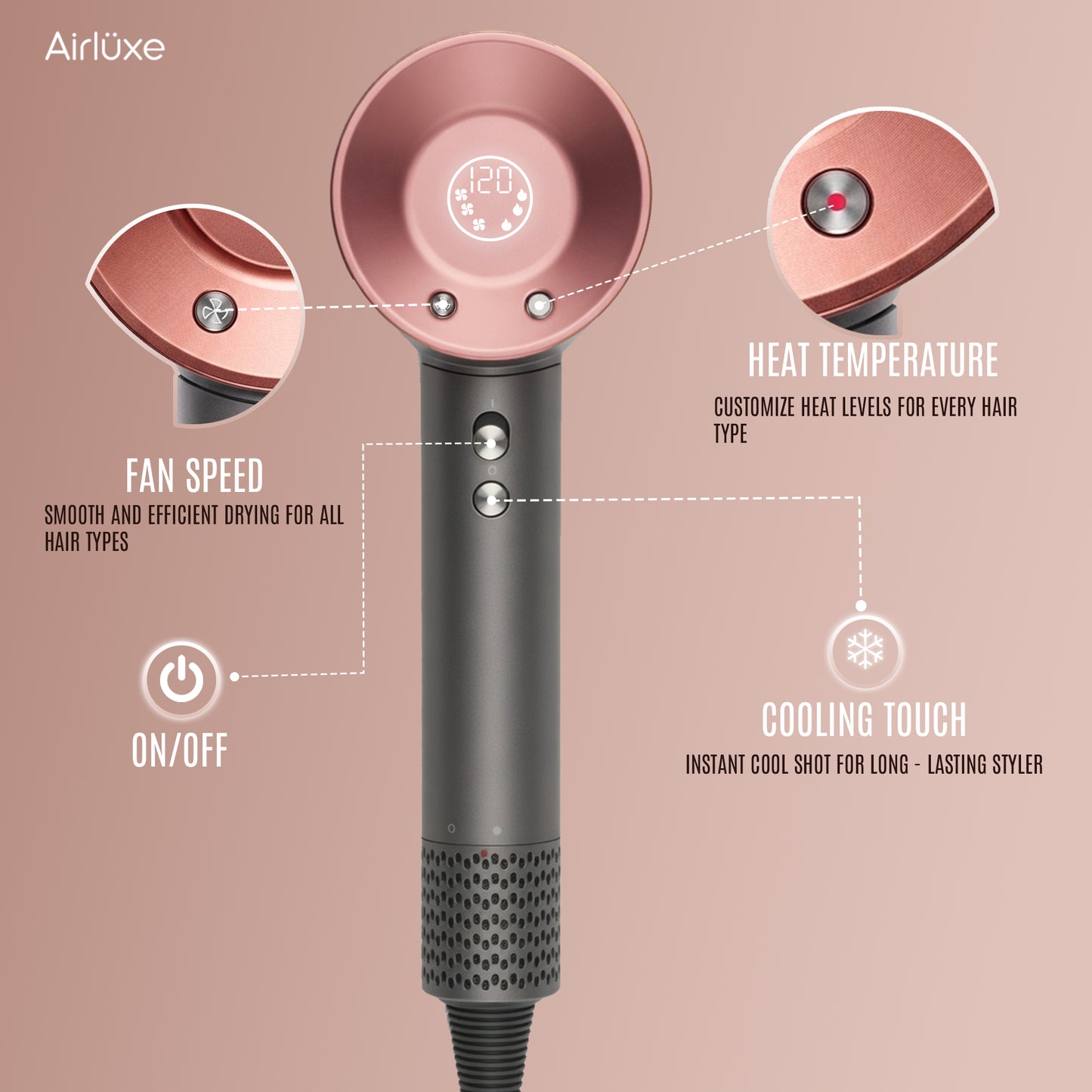 Airluxe AirStorm High-Speed BLDC Professional Hair Dryer