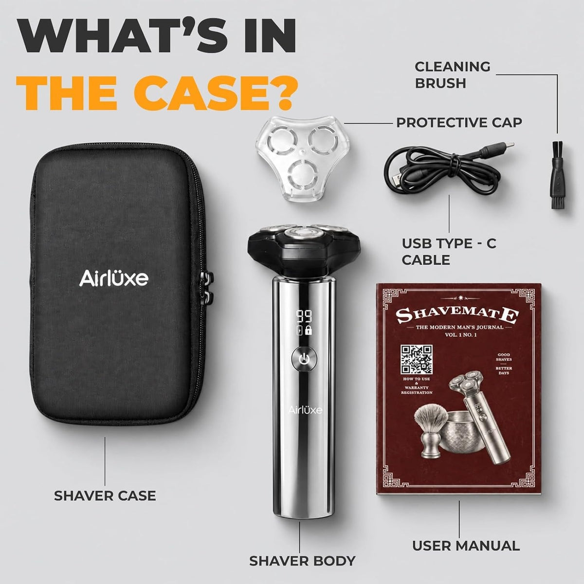 Airluxe ShaveMate Electric Shaver with Case